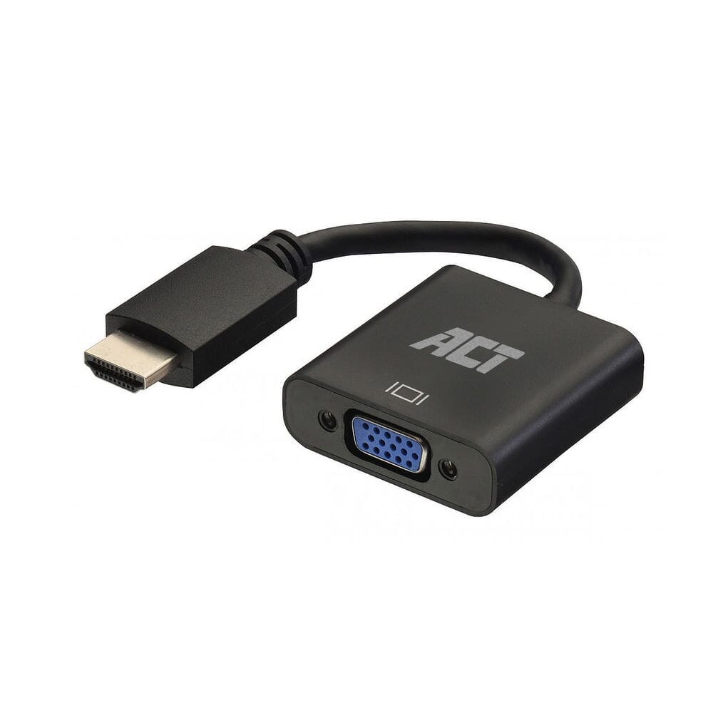 ACT 0,15 m, HDMI-A male naar VGA female adapter, met audio (AC7535)