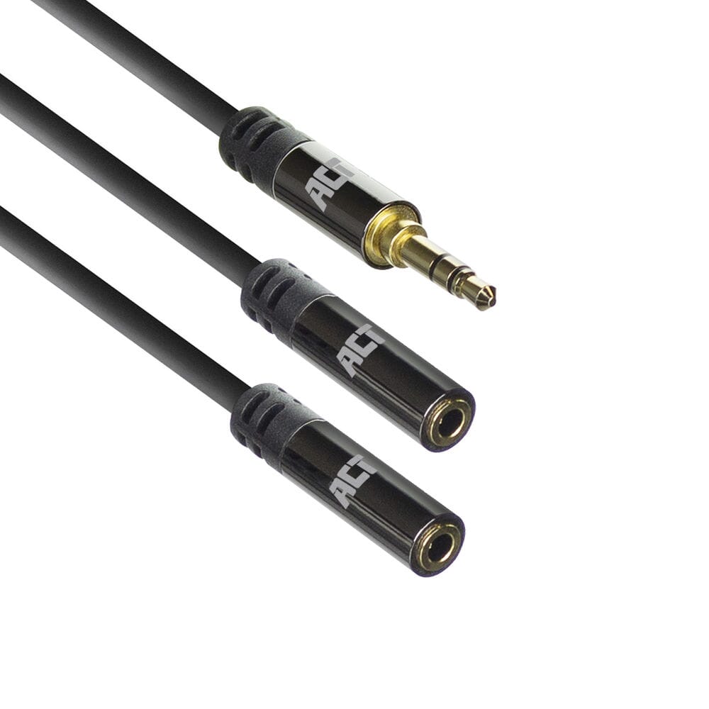ACT 0,15m HQ audio splitterkabel 3,5 mm jack male 2x female (AC3620)
