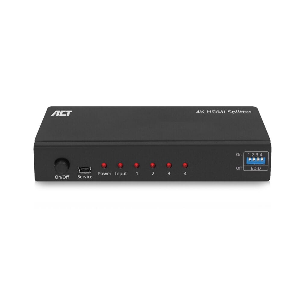 ACT 4K HDMI splitter, 1 in 4 out, EDID ondersteuning (AC7831)