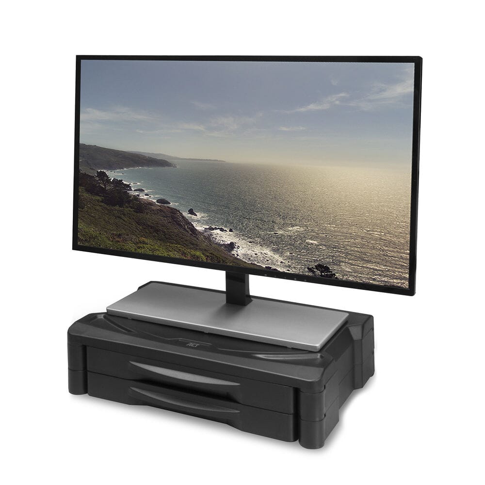 ACT Monitorstandaard extra breed met twee lades (AC8215)