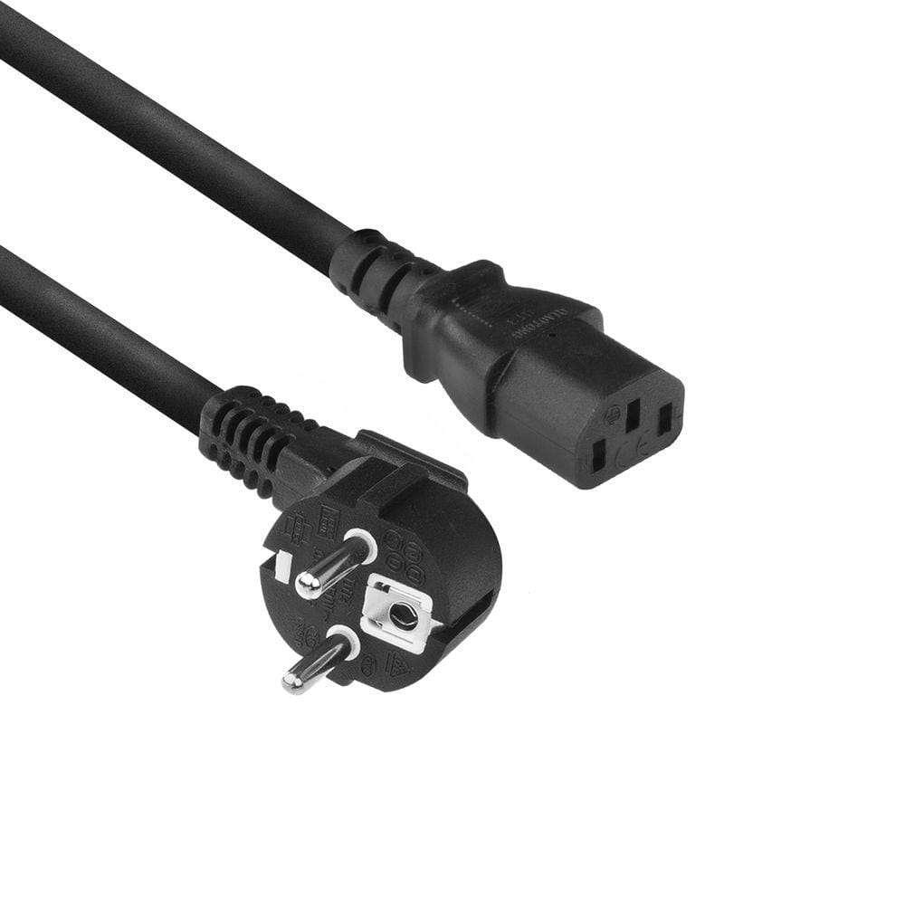 ACT Netsnoer CEE 7/7 male (haaks) - C13 zwart 2 m (AC3305)