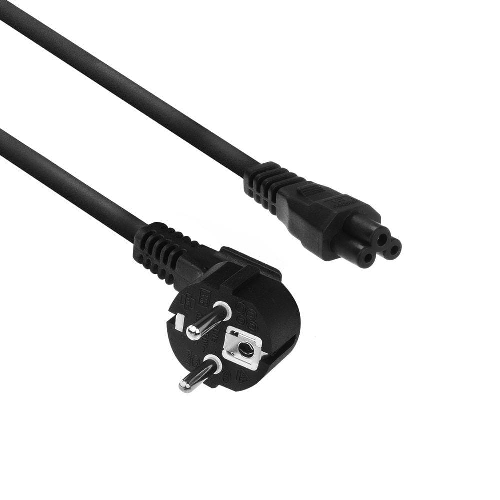 ACT Netsnoer CEE7/7 male (haaks) - C5 zwart 2 m, Zip Bag (AC3310)