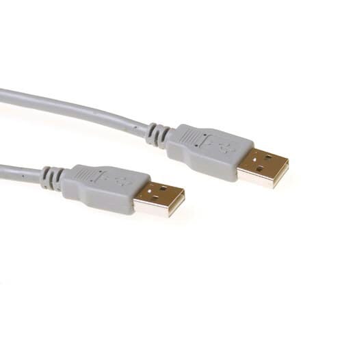 ACT USB 2.0 aansluitkabel USB A male - USB A male ivoor 2 m (SB2502)