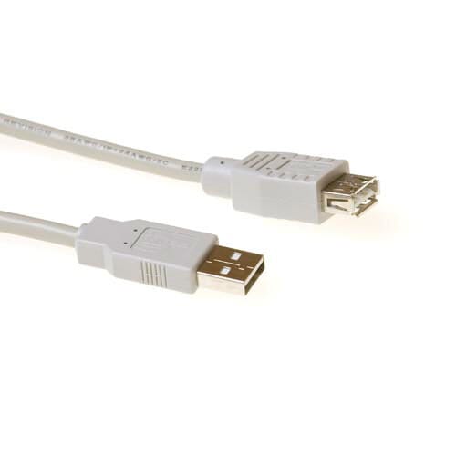 ACT USB 2.0 verlengkabel USB A male USB A female ivoor 0.5m (SB2198)