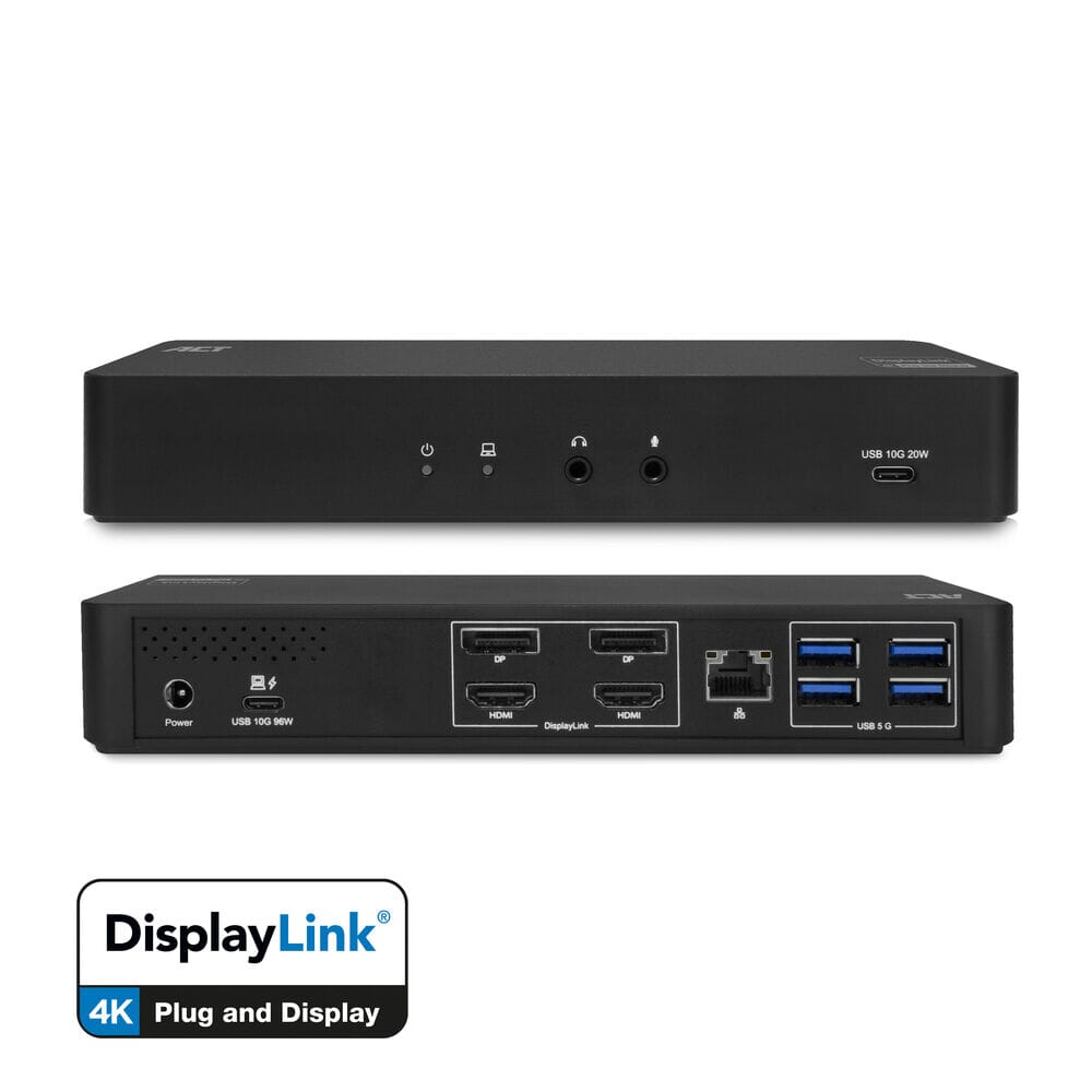 ACT USB-C Docking Station 4K, voor 2 monitoren (AC7160)