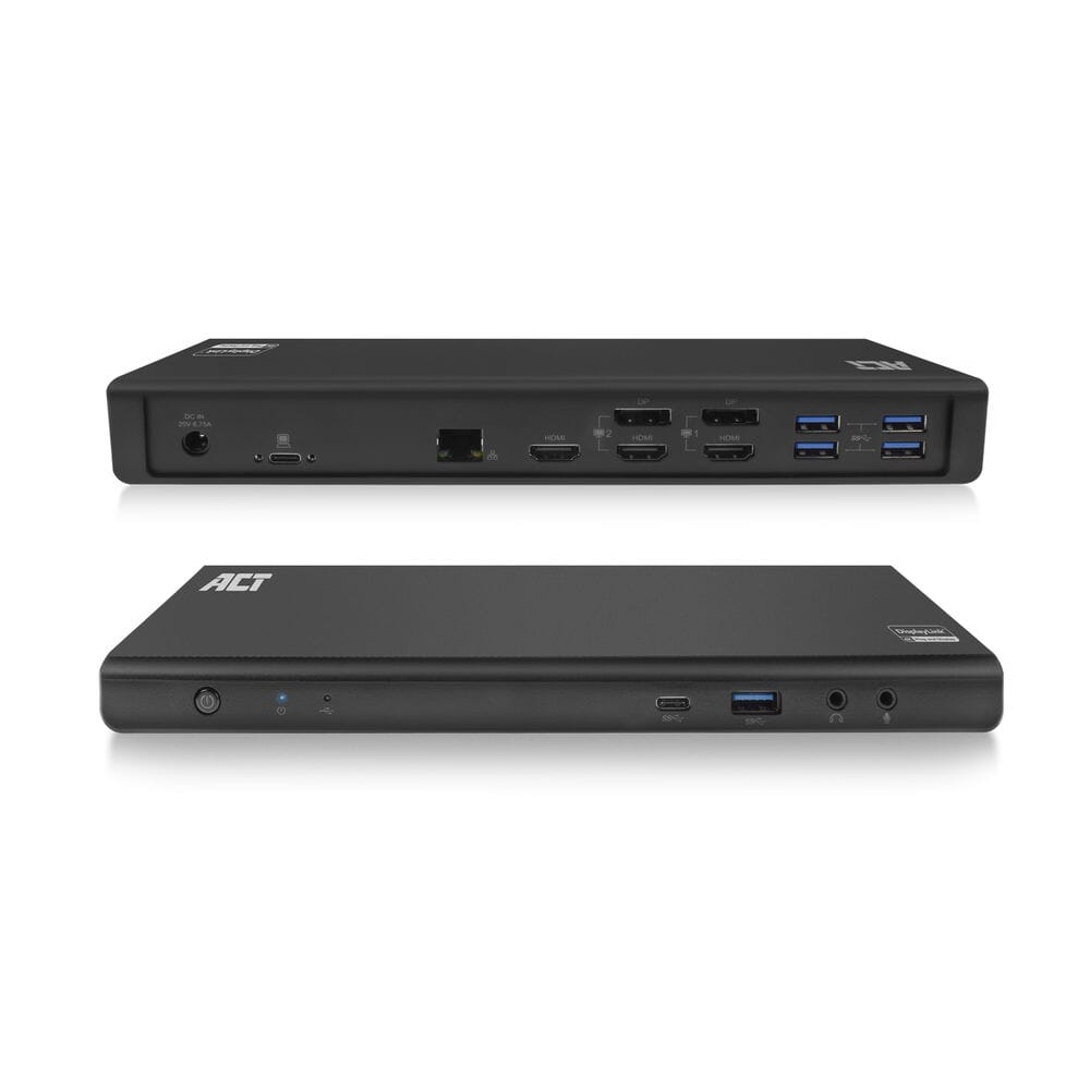 ACT USB-C Docking Station 4K, voor 2 of 3 monitoren (AC7048)