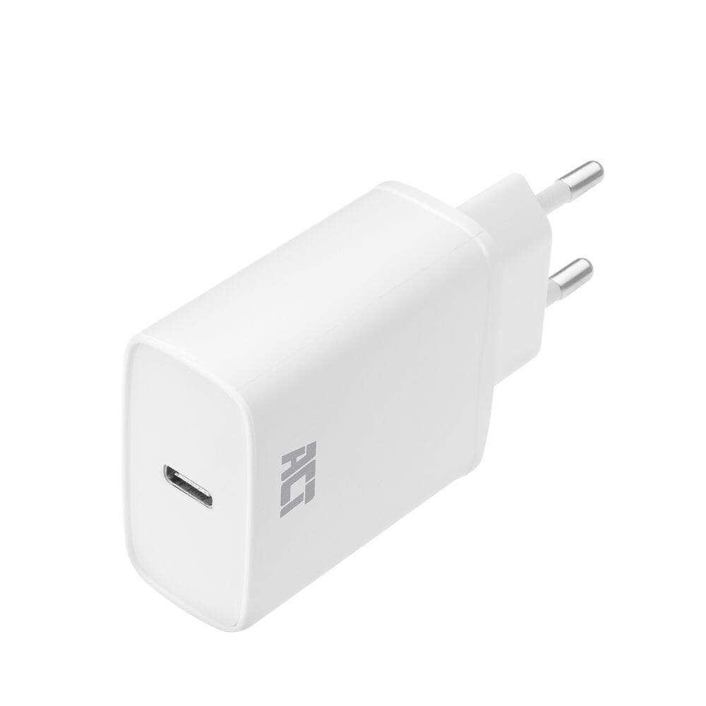 ACT USB-C Lader, 1-poort, 20W, Power Delivery, wit (AC2100)