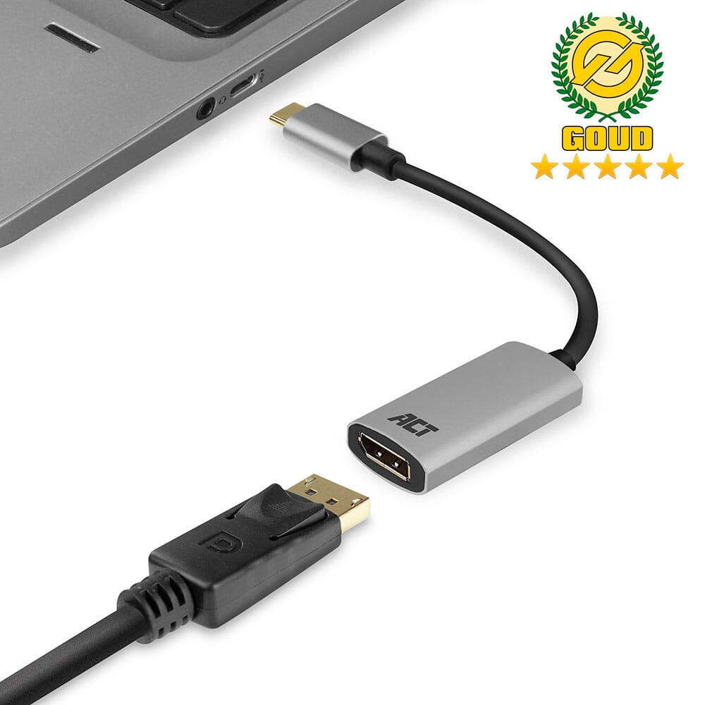 ACT USB-C naar DisplayPort female adapter 4K (AC7030)