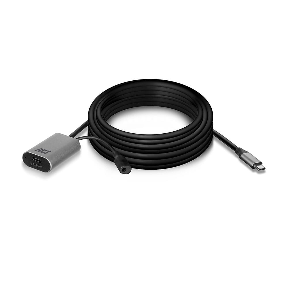 ACT USB-C verlengkabel met signaalversterker, 5 meter (AC7060)