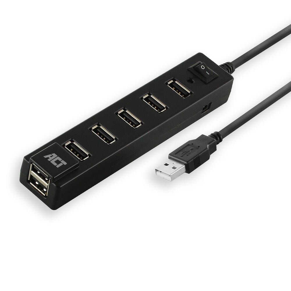 ACT USB hub 7 poorts, aan/uit-schakelaar (AC6215)