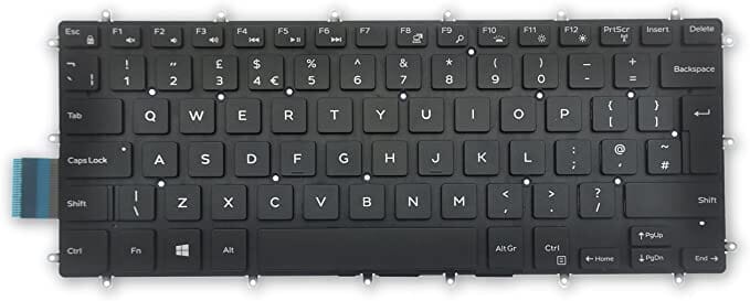 Dell Laptop Toetsenbord Qwerty UK - Zwart (J8YTG)