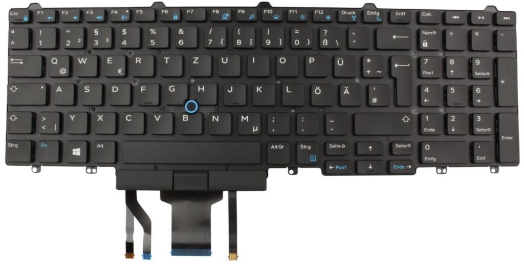 Dell Laptop Toetsenbord Qwertz DE + Trackpoint, Backlight (2R2P6)