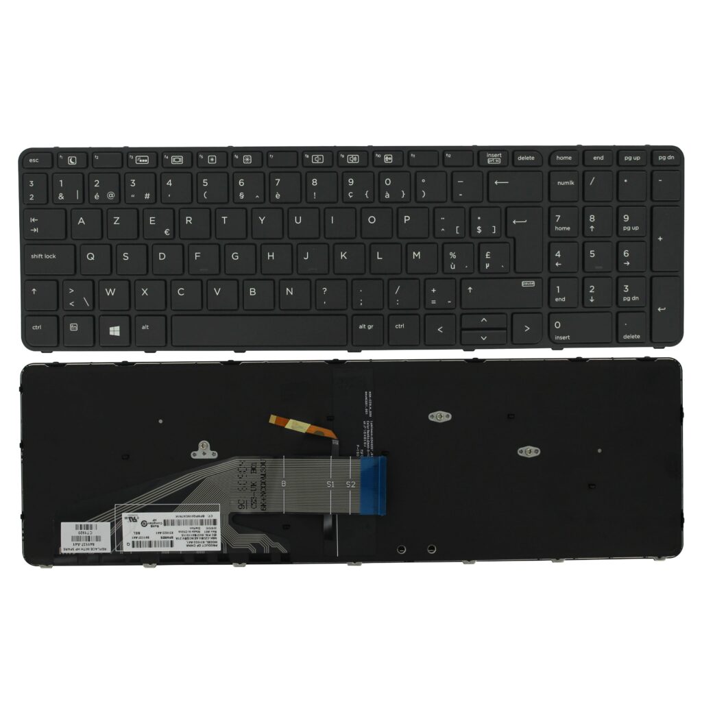 HP Laptop Toetsenbord Azerty BE + Backlight (841137-A41)
