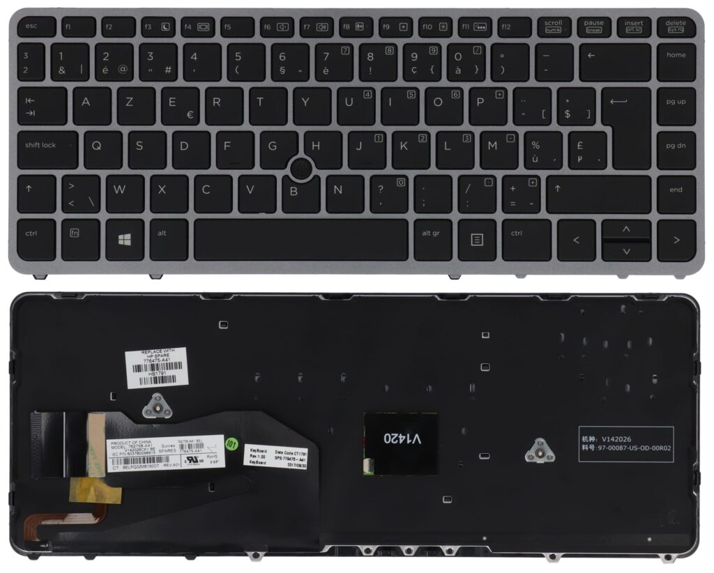 HP Laptop Toetsenbord Azerty BE + Trackpoint, Backlight (776475-A41)
