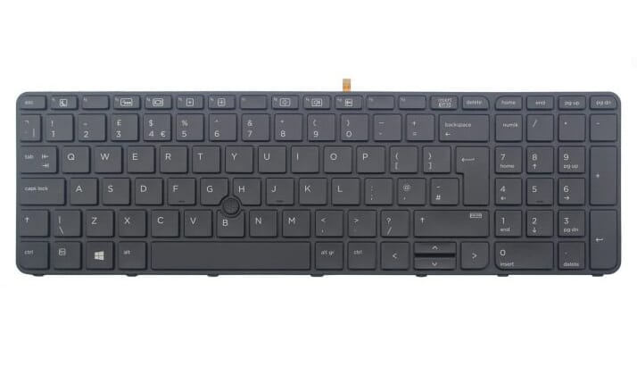 HP Laptop Toetsenbord Qwertz DE + Backlight (841145-041)