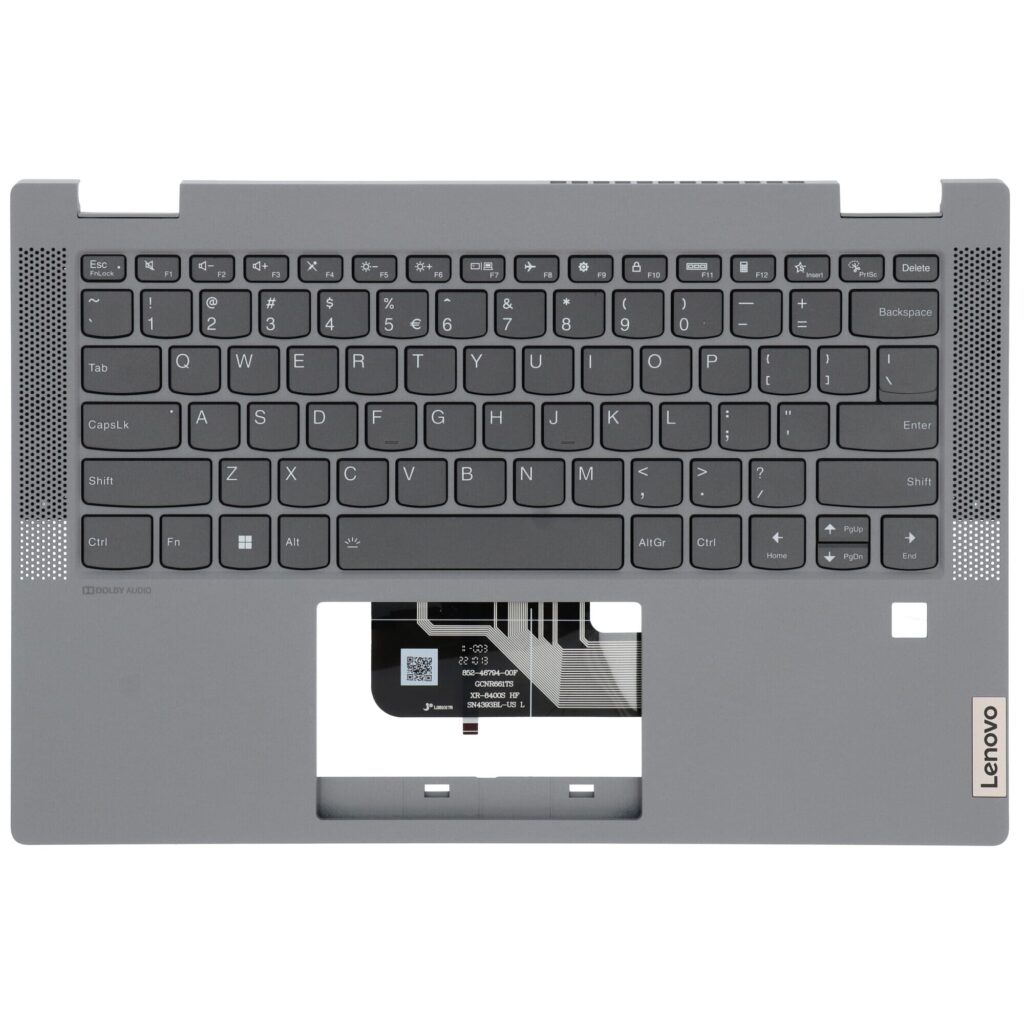 Lenovo Laptop Toetsenbord Qwerty US + Top Cover - Grijs (5CB1C19410)