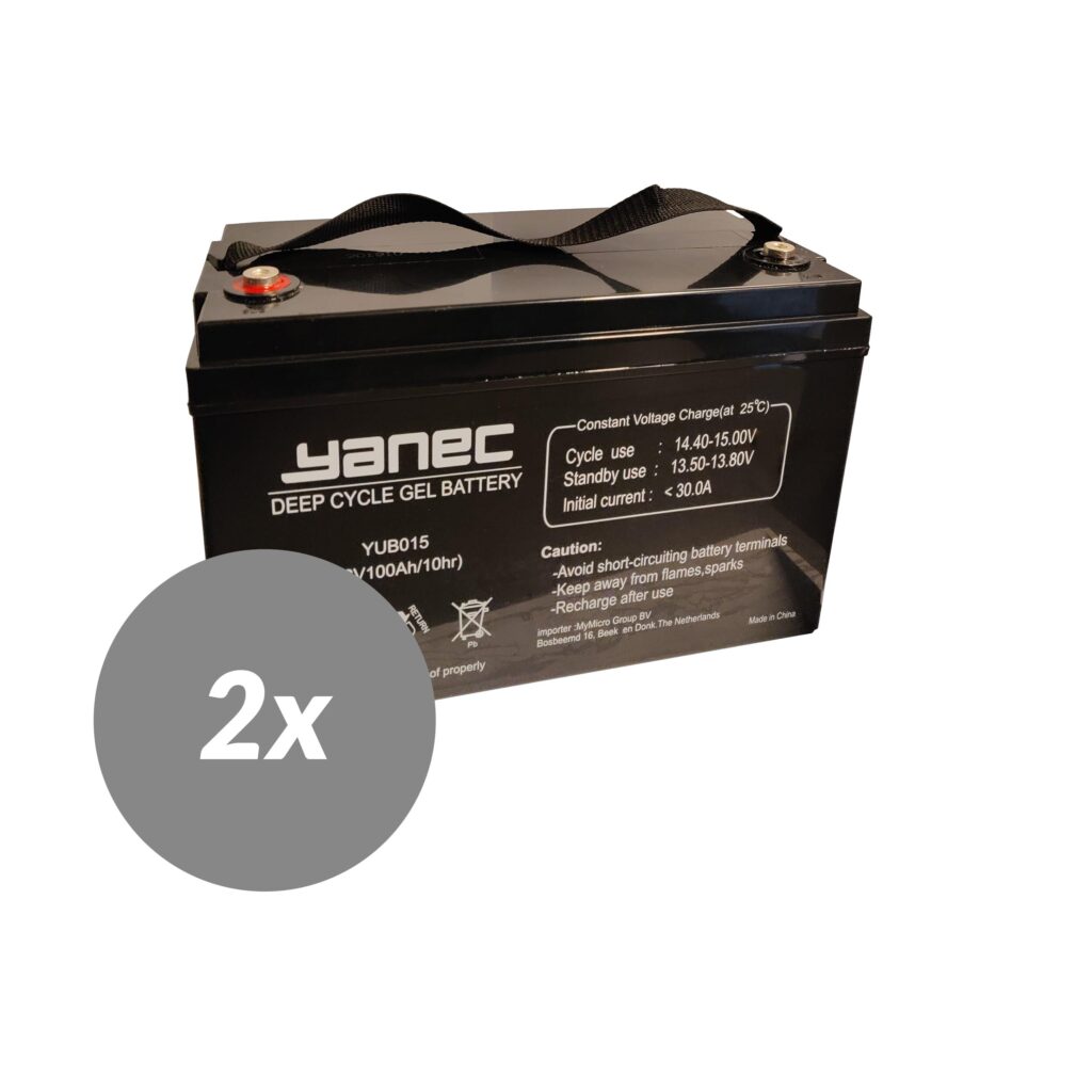 Yanec Gel Accu 12V 100Ah Vervangingsset (Excl. Kabels) (YUB015-2)