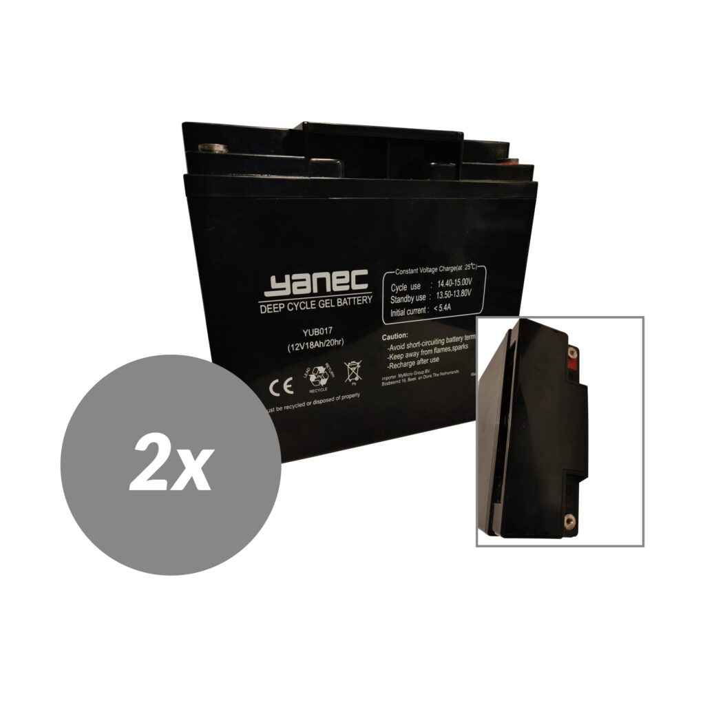 Yanec Gel Accu 12V 18Ah Vervangingsset (Excl. Kabels) (YUB017-2)
