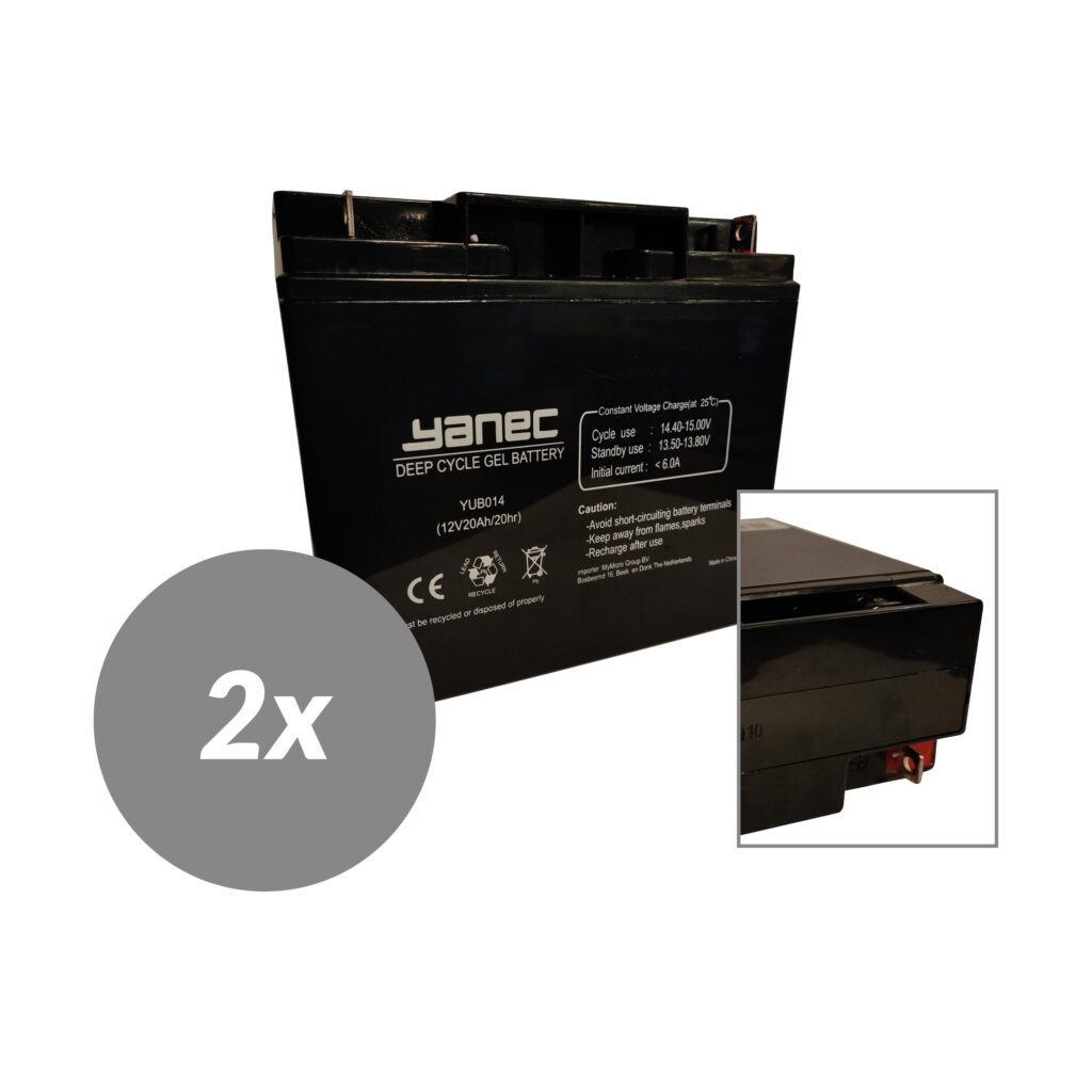Yanec Gel Accu 12V 20Ah Vervangingsset (Excl. Kabels) (YUB014-2)
