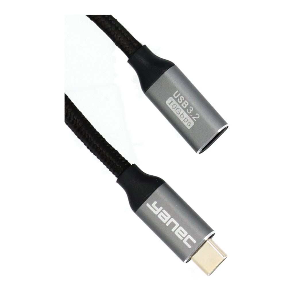 Yanec USB-C laad- en datakabel verlengkabel 2m nylon (100W) (YCA006)